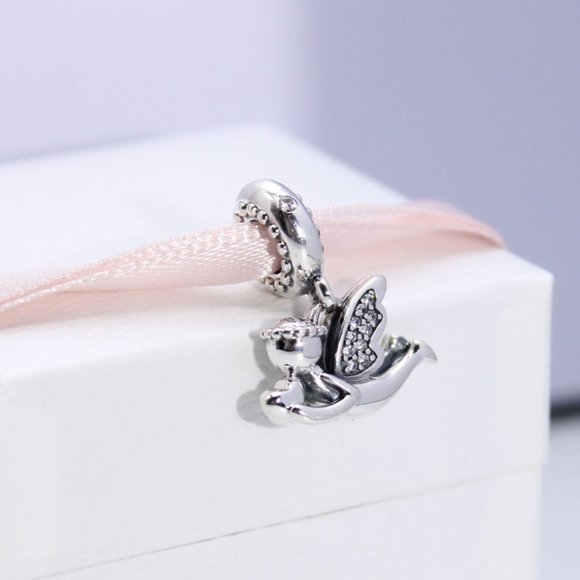 Pandora Angel of Love CZ Dangle Charm Sterling silver Moments Pendant - Picture 2 of 5